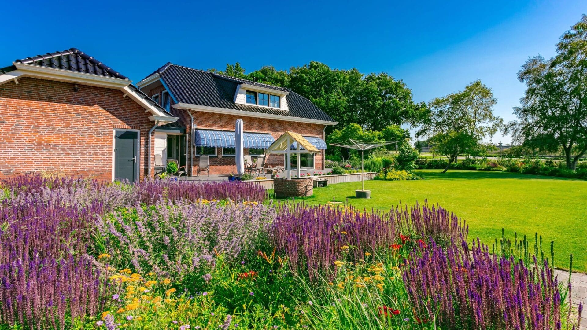 Beplanting en gazon boerderijtuin