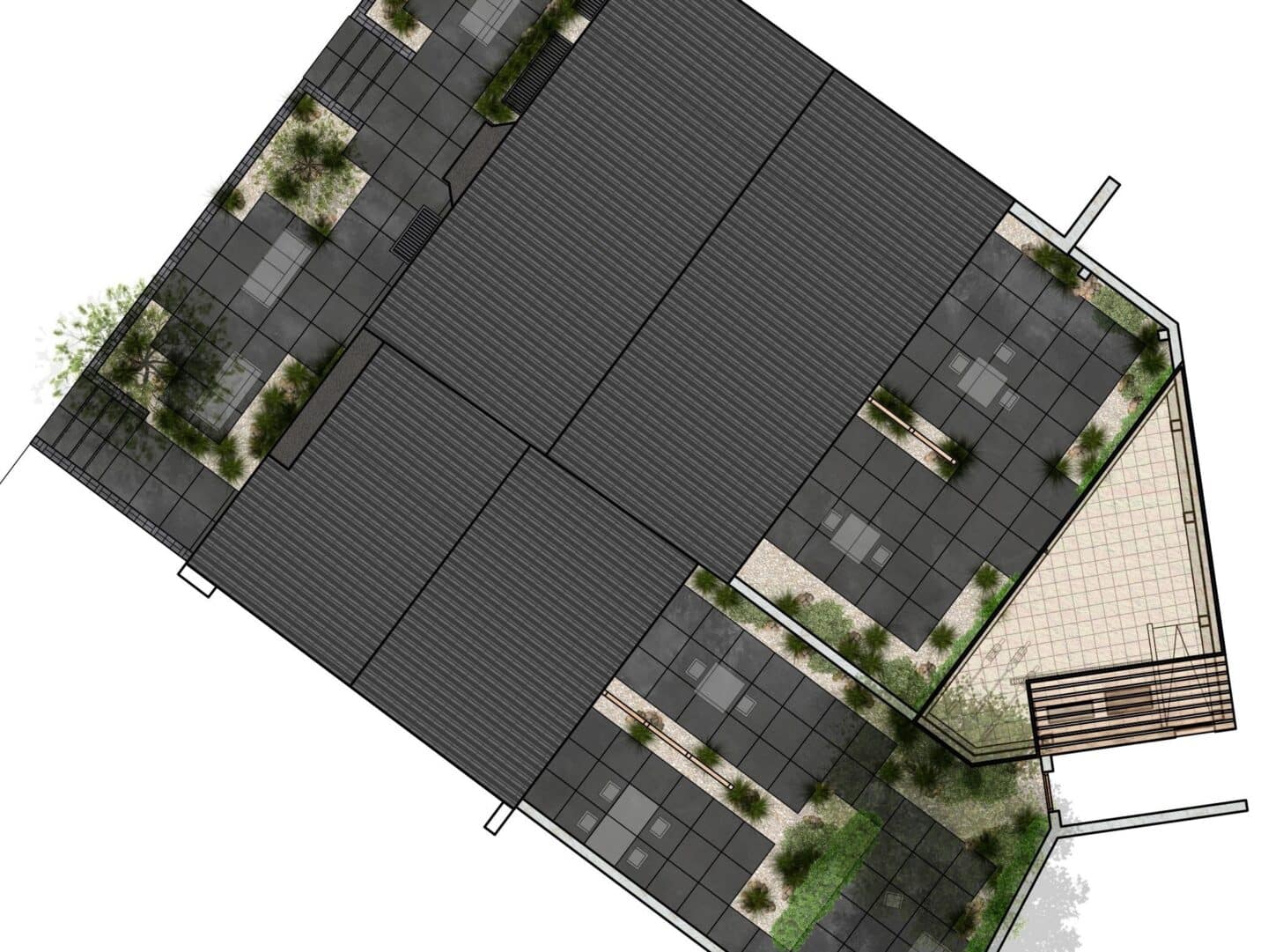 Ontwerp buitenruimte Bell Hotel liggend