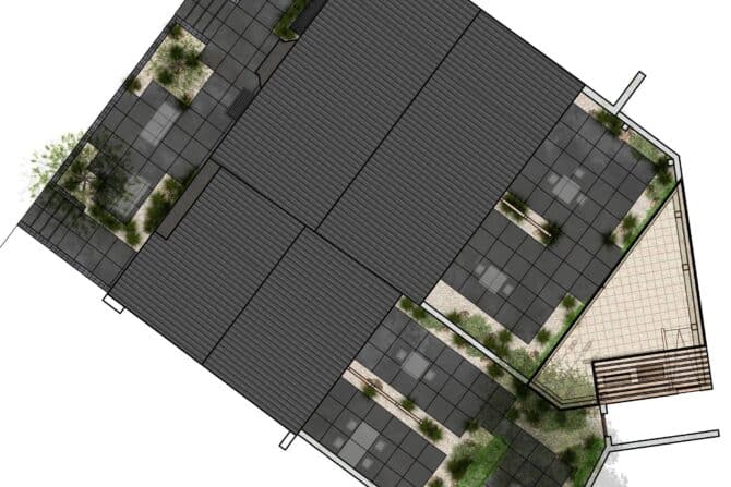 Ontwerp buitenruimte Bell Hotel liggend